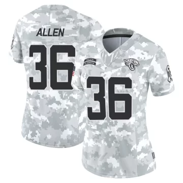 Women's Jacksonville Jaguars ＃36 LeQuint Allen Arctic Camo Limited 2024 Salute to Service Jersey
