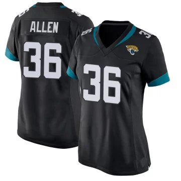 Women's Jacksonville Jaguars ＃36 LeQuint Allen Black Game Jersey