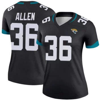 Women's Jacksonville Jaguars ＃36 LeQuint Allen Black Legend Jersey