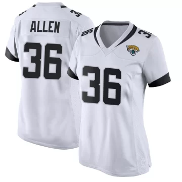 Women's Jacksonville Jaguars ＃36 LeQuint Allen White Game Jersey