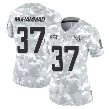 Women's Jacksonville Jaguars ＃37 Jabbar Muhammad Arctic Camo Limited 2024 Salute to Service Jersey