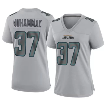 Women's Jacksonville Jaguars ＃37 Jabbar Muhammad Gray Game Atmosphere Fashion Jersey