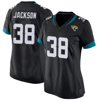 Women's Jacksonville Jaguars ＃38 Ja'Quinden Jackson Black Game Jersey