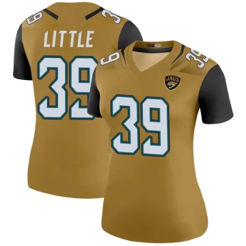 Women's Jacksonville Jaguars ＃39 Cam Little Gold Legend Color Rush Bold Jersey