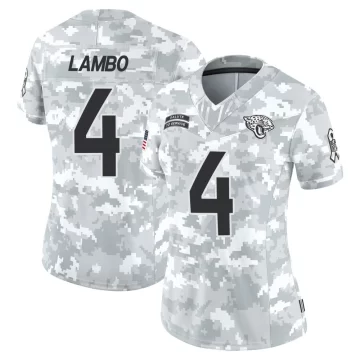 Women's Jacksonville Jaguars ＃4 Josh Lambo Arctic Camo Limited 2024 Salute to Service Jersey