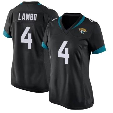 Women's Jacksonville Jaguars ＃4 Josh Lambo Black Game Alternate Jersey