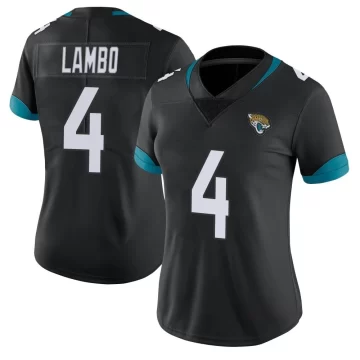 Women's Jacksonville Jaguars ＃4 Josh Lambo Black Limited Vapor Untouchable Alternate Jersey