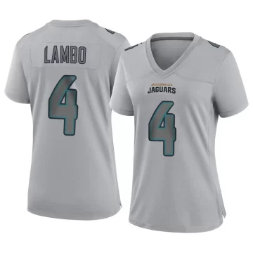 Women's Jacksonville Jaguars ＃4 Josh Lambo Gray Game Atmosphere Fashion Jersey