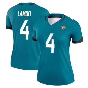 Women's Jacksonville Jaguars ＃4 Josh Lambo Teal Legend Jersey