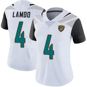 Women's Jacksonville Jaguars ＃4 Josh Lambo White Limited Vapor Untouchable Jersey