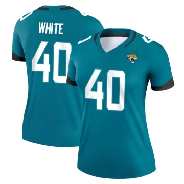 Women's Jacksonville Jaguars ＃40 Aydan White Teal Legend Jersey