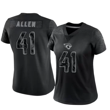 Women's Jacksonville Jaguars ＃41 Josh Hines-Allen Black Limited Reflective Jersey
