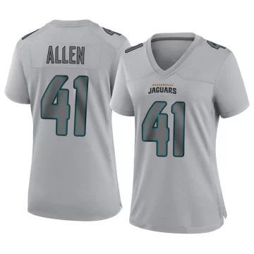 Women's Jacksonville Jaguars ＃41 Josh Hines-Allen Gray Game Atmosphere Fashion Jersey