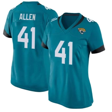 Women's Jacksonville Jaguars ＃41 Josh Hines-Allen Teal Game Jersey