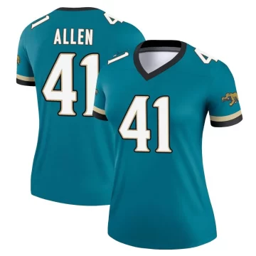 Women's Jacksonville Jaguars ＃41 Josh Hines-Allen Teal Legend Prowler Throwback Jersey