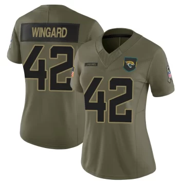 Women's Jacksonville Jaguars ＃42 Andrew Wingard Olive Limited 2025 Salute to Service Jersey
