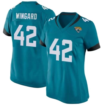 Women's Jacksonville Jaguars ＃42 Andrew Wingard Teal Game Jersey