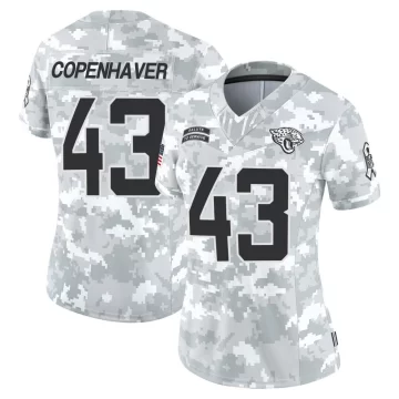Women's Jacksonville Jaguars ＃43 John Copenhaver Arctic Camo Limited 2024 Salute to Service Jersey