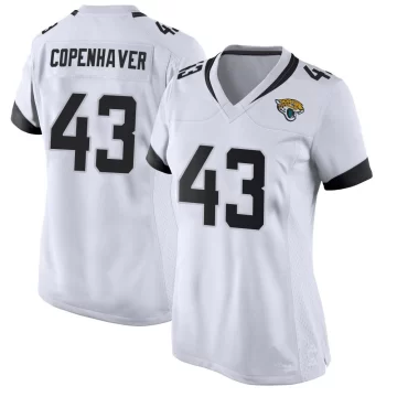 Women's Jacksonville Jaguars ＃43 John Copenhaver White Game Jersey