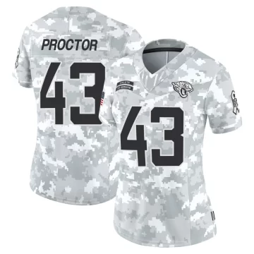 Women's Jacksonville Jaguars ＃43 Josh Proctor Arctic Camo Limited 2024 Salute to Service Jersey