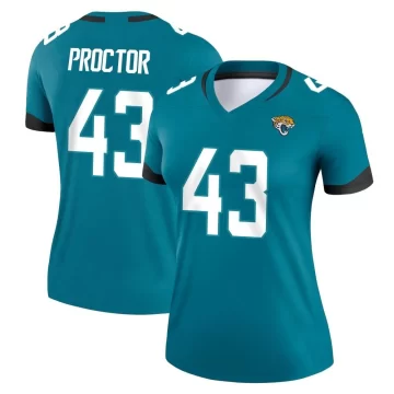 Women's Jacksonville Jaguars ＃43 Josh Proctor Teal Legend Jersey