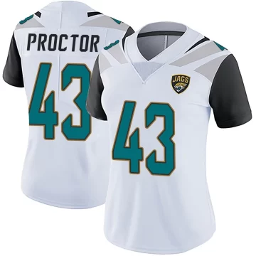 Women's Jacksonville Jaguars ＃43 Josh Proctor White Limited Vapor Untouchable Jersey