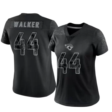 Women's Jacksonville Jaguars ＃44 Travon Walker Black Limited Reflective Jersey