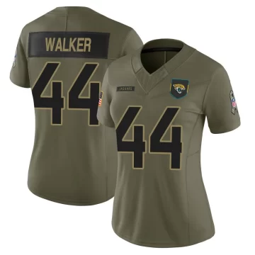 Women's Jacksonville Jaguars ＃44 Travon Walker Olive Limited 2025 Salute to Service Jersey