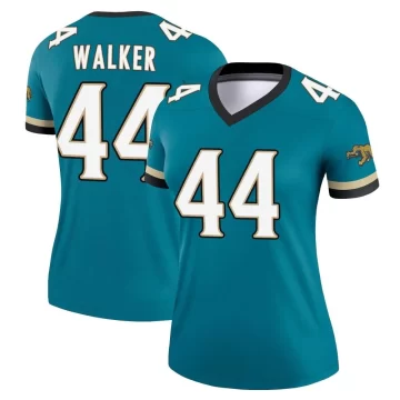Women's Jacksonville Jaguars ＃44 Travon Walker Teal Legend Prowler Throwback Jersey