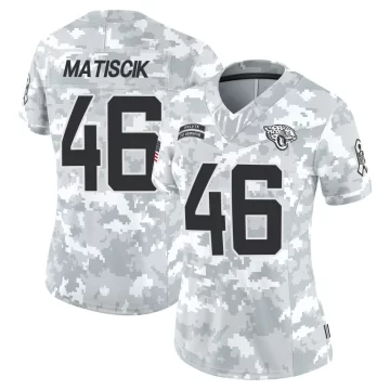 Women's Jacksonville Jaguars ＃46 Ross Matiscik Arctic Camo Limited 2024 Salute to Service Jersey