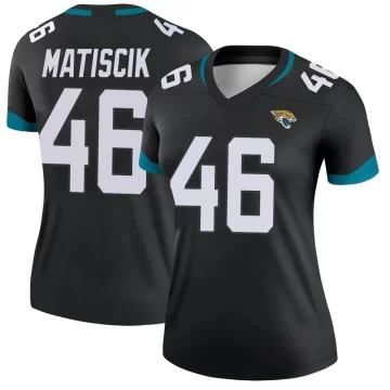 Women's Jacksonville Jaguars ＃46 Ross Matiscik Black Legend Jersey