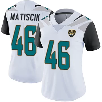 Women's Jacksonville Jaguars ＃46 Ross Matiscik White Limited Vapor Untouchable Jersey