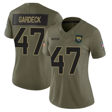Women's Jacksonville Jaguars ＃47 Dennis Gardeck Olive Limited 2025 Salute to Service Jersey