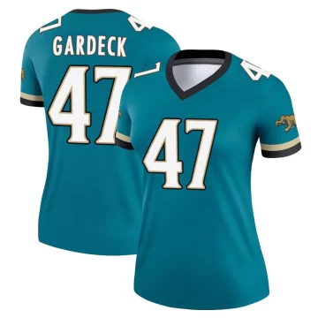 Women's Jacksonville Jaguars ＃47 Dennis Gardeck Teal Legend Prowler Throwback Jersey
