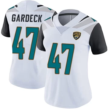 Women's Jacksonville Jaguars ＃47 Dennis Gardeck White Limited Vapor Untouchable Jersey