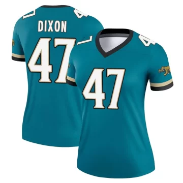 Women's Jacksonville Jaguars ＃47 De'Shaan Dixon Teal Legend Prowler Throwback Jersey