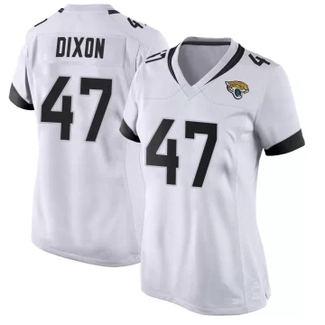 Women's Jacksonville Jaguars ＃47 De'Shaan Dixon White Game Jersey