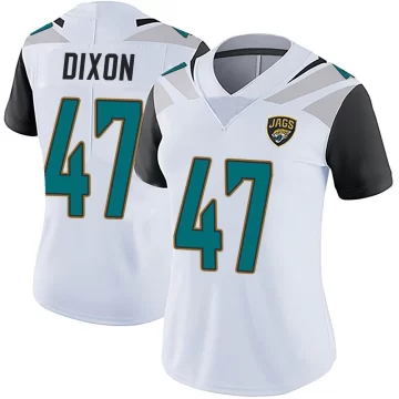 Women's Jacksonville Jaguars ＃47 De'Shaan Dixon White Limited Vapor Untouchable Jersey