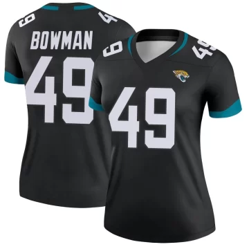 Women's Jacksonville Jaguars ＃49 Shawn Bowman Black Legend Jersey