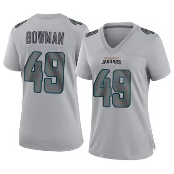 Women's Jacksonville Jaguars ＃49 Shawn Bowman Gray Game Atmosphere Fashion Jersey