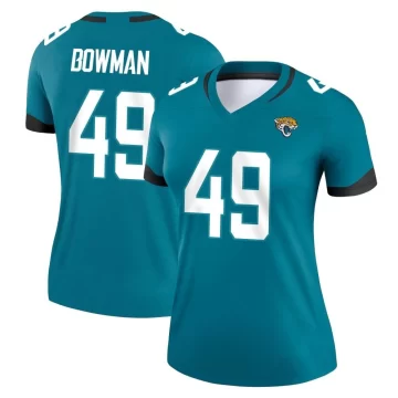 Women's Jacksonville Jaguars ＃49 Shawn Bowman Teal Legend Jersey