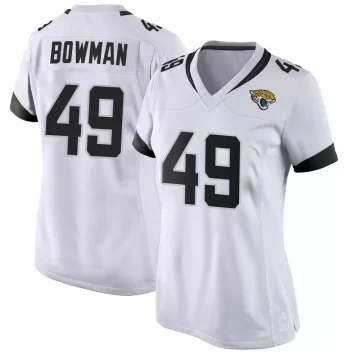 Women's Jacksonville Jaguars ＃49 Shawn Bowman White Game Jersey