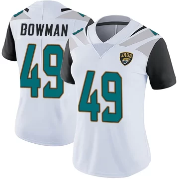 Women's Jacksonville Jaguars ＃49 Shawn Bowman White Limited Vapor Untouchable Jersey