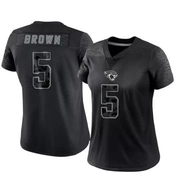 Women's Jacksonville Jaguars ＃5 Dyami Brown Black Limited Reflective Jersey