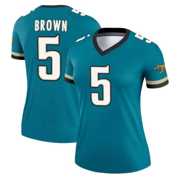 Women's Jacksonville Jaguars ＃5 Dyami Brown Teal Legend Prowler Throwback Jersey