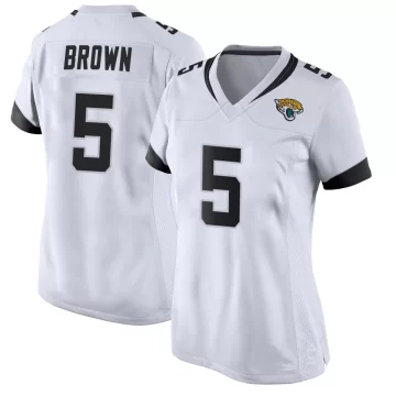 Women's Jacksonville Jaguars ＃5 Dyami Brown White Game Jersey