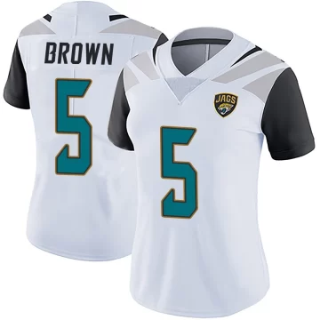 Women's Jacksonville Jaguars ＃5 Dyami Brown White Limited Vapor Untouchable Jersey