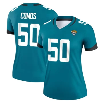 Women's Jacksonville Jaguars ＃50 Branson Combs Teal Legend Jersey