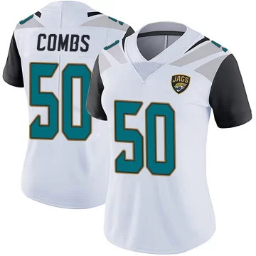 Women's Jacksonville Jaguars ＃50 Branson Combs White Limited Vapor Untouchable Jersey