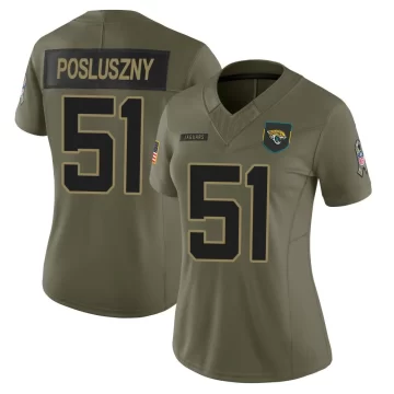 Women's Jacksonville Jaguars ＃51 Paul Posluszny Olive Limited 2025 Salute to Service Jersey